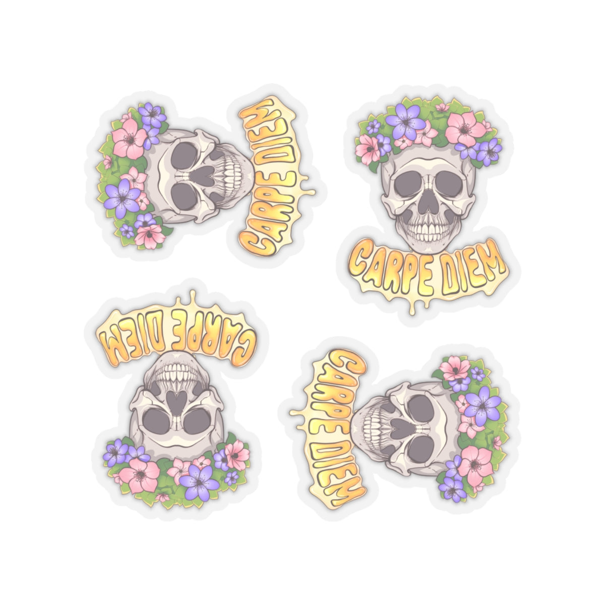 4x "Joyful Skull" Kiss-Cut Stickers (1 option)