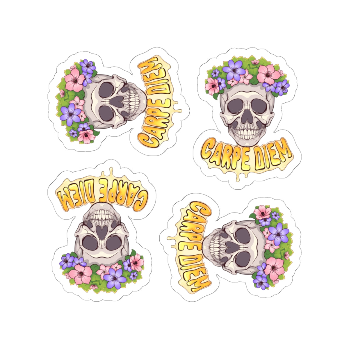4x "Joyful Skull" Kiss-Cut Stickers (1 option)