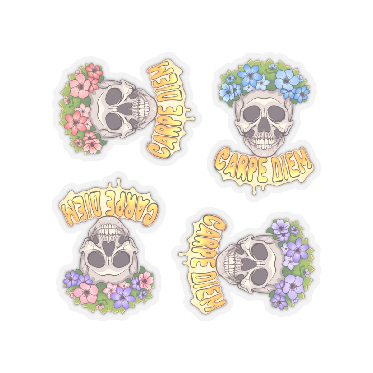 4x "Joyful Skull" Kiss-Cut Stickers (4 options)