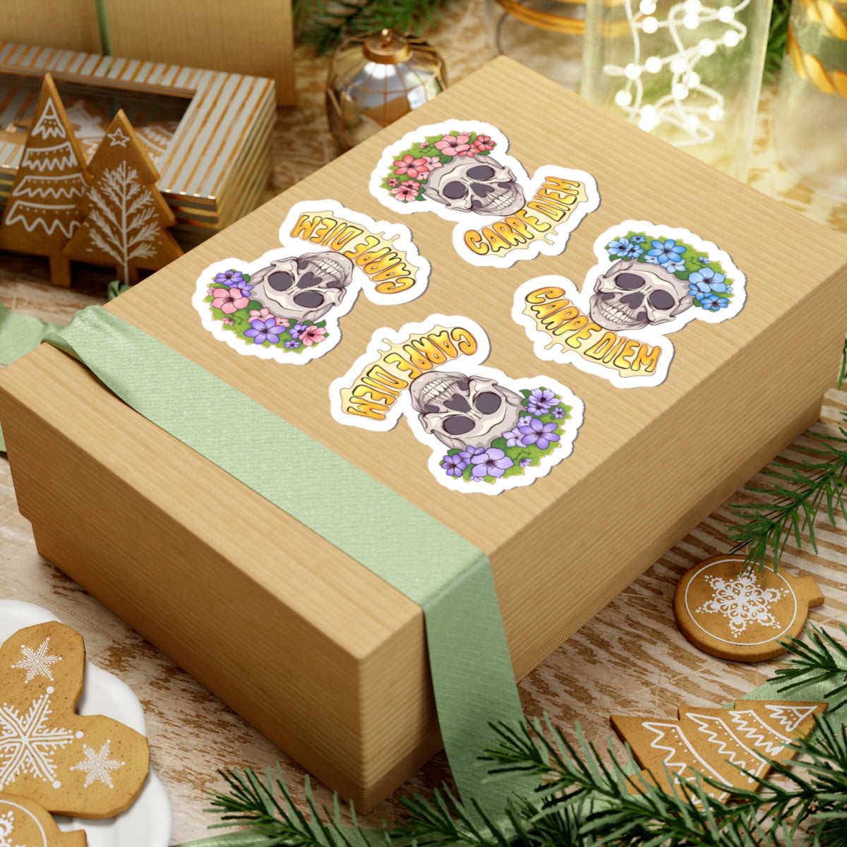 4x "Joyful Skull" Kiss-Cut Stickers (4 options)